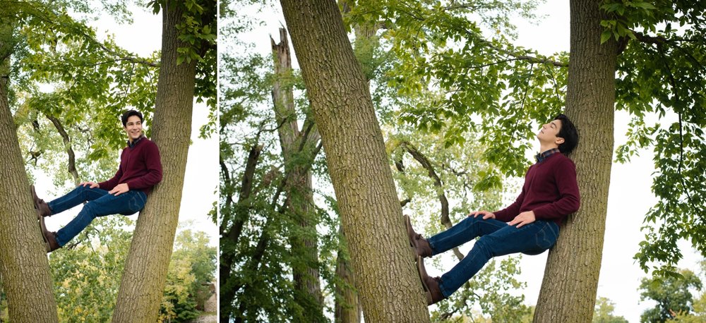  Brant is always climbing trees lol 